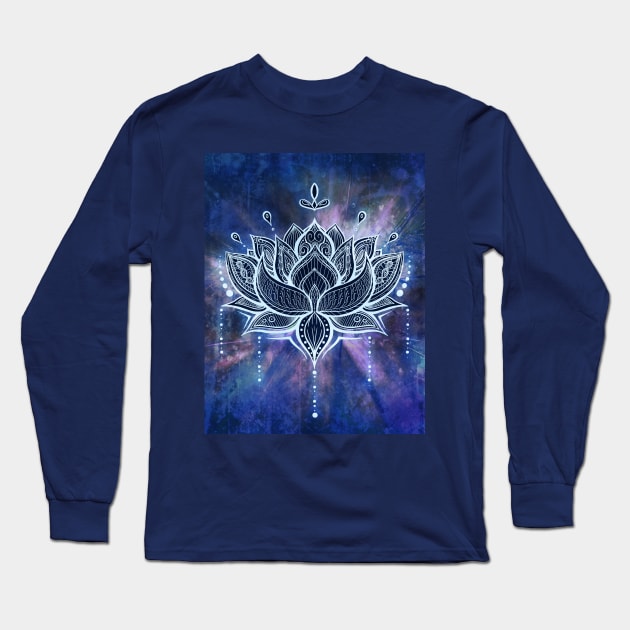 Blue Lotus 2 Long Sleeve T-Shirt by MCAshe spiritual art 